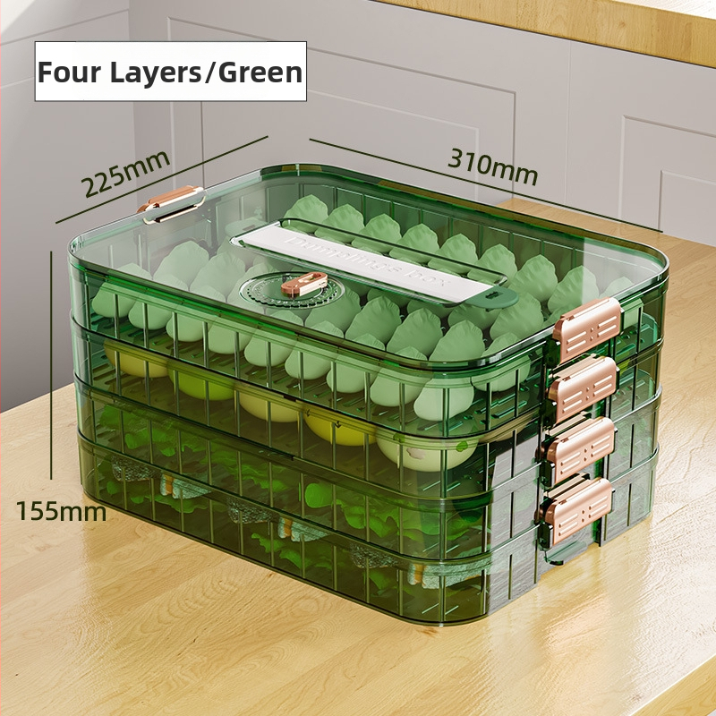 Cutie pentru gyoza, cu mai multe niveluri, depozitare robustă, potrivită pentru congelare, din plastic alimentar