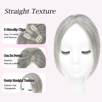 Top de păr țesut manual din păr uman, model 7×9 tip T, păr scurt drept, nu poate fi vopsit sau periat, oferă volum la creștet, stil european-american