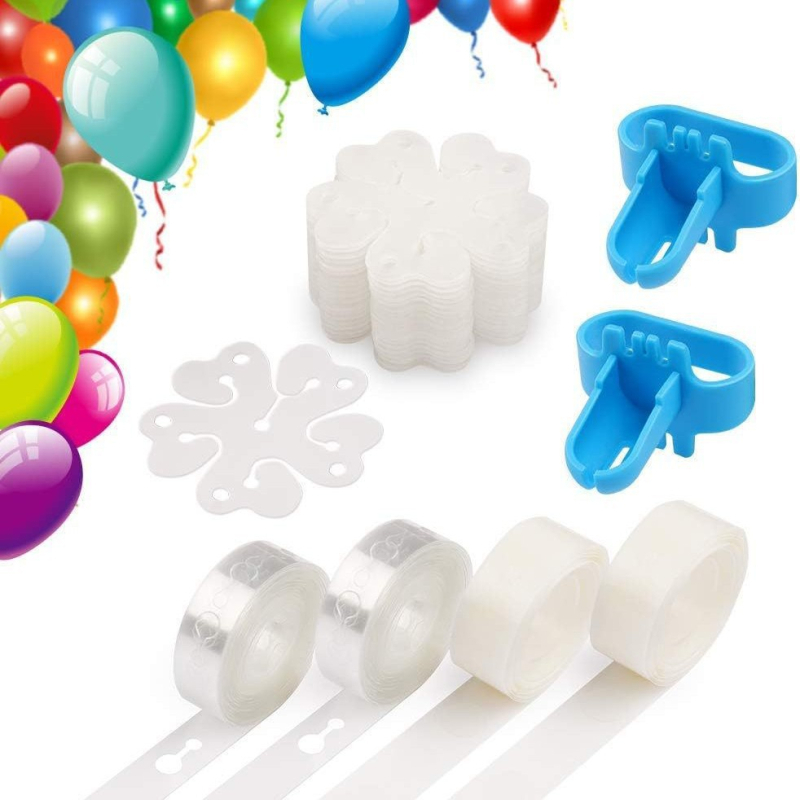 Set arc balon din plastic, bandă pentru baloane și clemă de legare – pentru petreceri și nunți