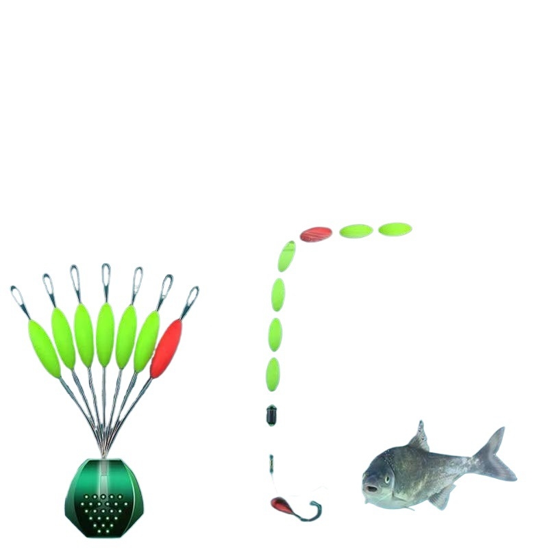 Plută de pescuit pentru deriva verticală – șapte stele, înaltă sensibilitate, formă cilindrică olivă, din material compozit