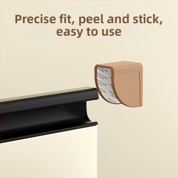 Chránič rohu skrinky s rukoväťou tvaru ventilátora — proti nárazu pre zásuvky, dvere a stoly; značka Wood bean, balenie 1200, kód produktu 1111