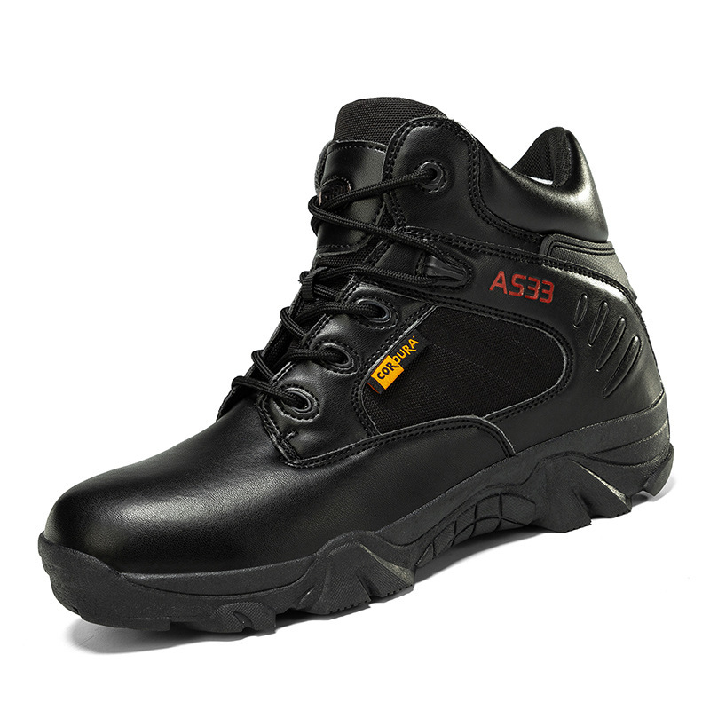 Pantofi de drumeție pentru bărbați, talpă joasă, din piele de vițel, talpă exterioară din cauciuc rezistent la abraziune, talpă intermediară din cauciuc, căptușeală din plasă, închidere cu șireturi în față