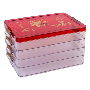 Kutija za pohranu dumplings - 2 L, plastični PP-PET, hlađena, Novi kineski stil