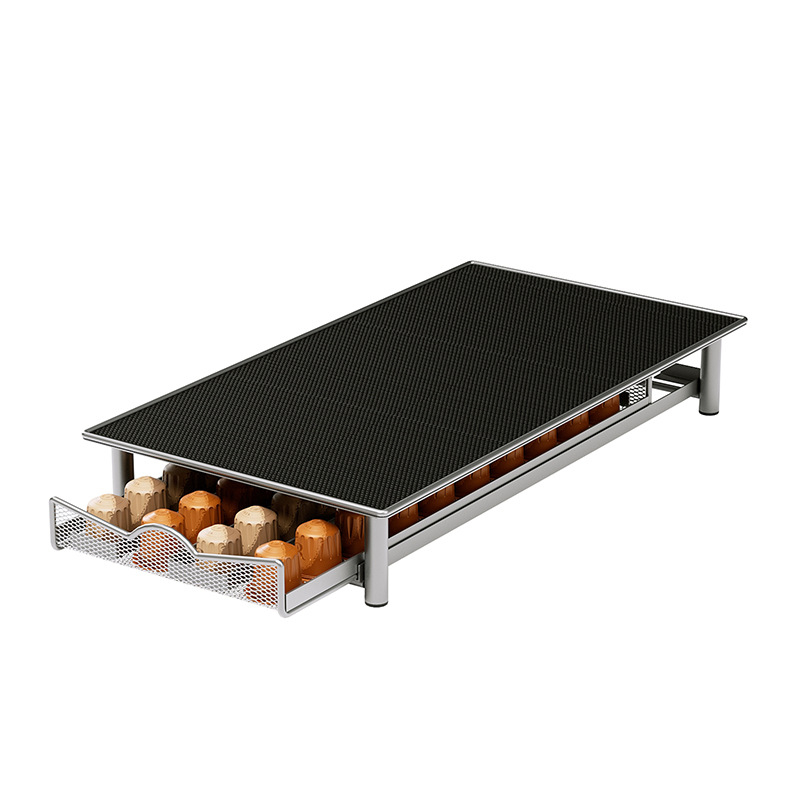 Love to pick up home Ladica‑tip kuhinjskog skladišta od karbonskog čelika za Nespresso kapsule – 1 razina, stolna instalacija, 6 kutija