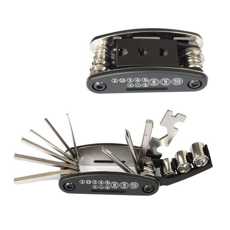 Set za popravak bicikla čeličnim višefunkcionalnim alatom i alatom za popravak guma