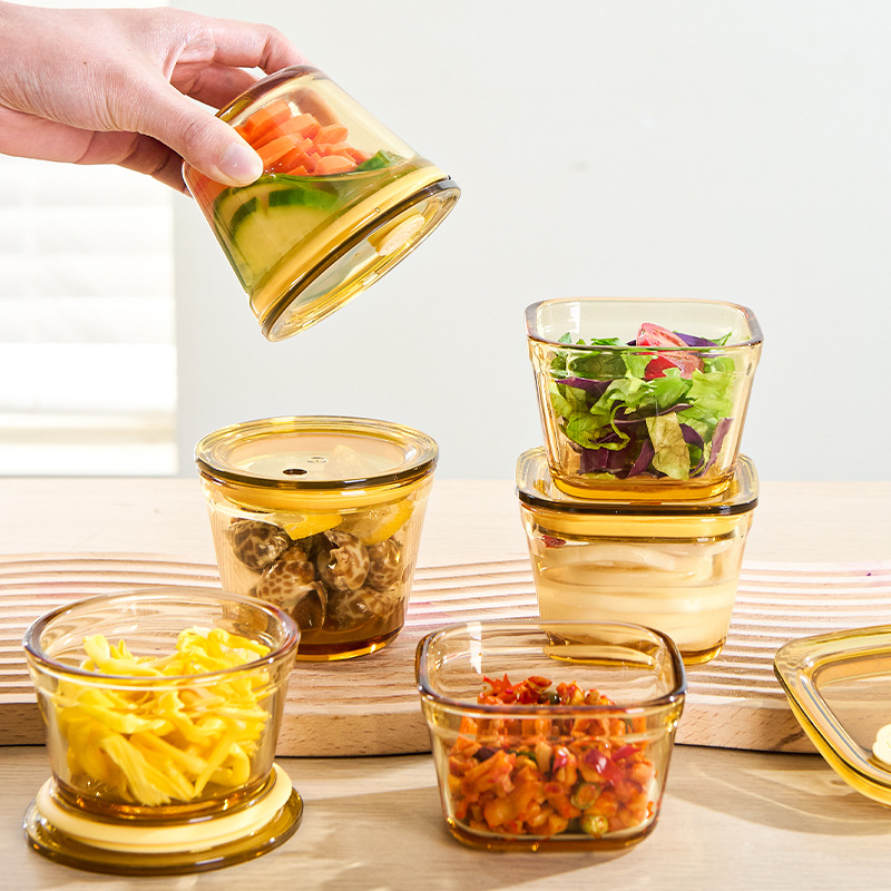 Cutie pentru prospețime din sticlă borosilicată, formă pătrată, capacitate ≤300 ml, compatibilă cu cuptorul cu microunde, rezistentă la căldură