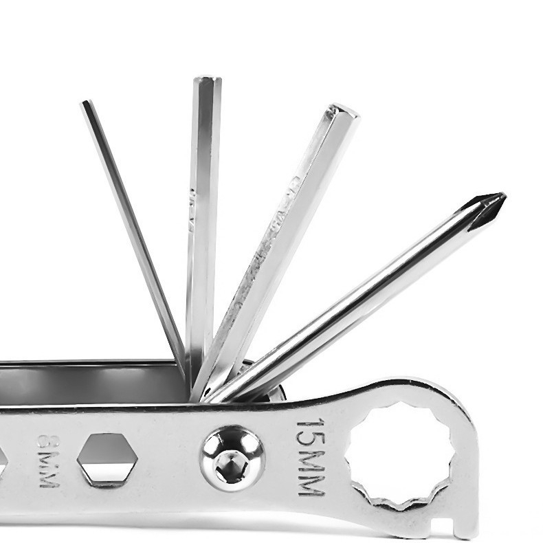 Set de unelte pentru reparații bicicletă, trusa de chei multifuncțională, 15-in-1 / 16-in-1, metal, brand Jielun