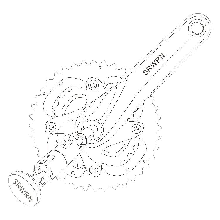 SRWRN Hollow Center Shaft Chainring — Prijenosni skriveni višefunkcionalni alat za bicikl s T25 šesterokutnim ključem