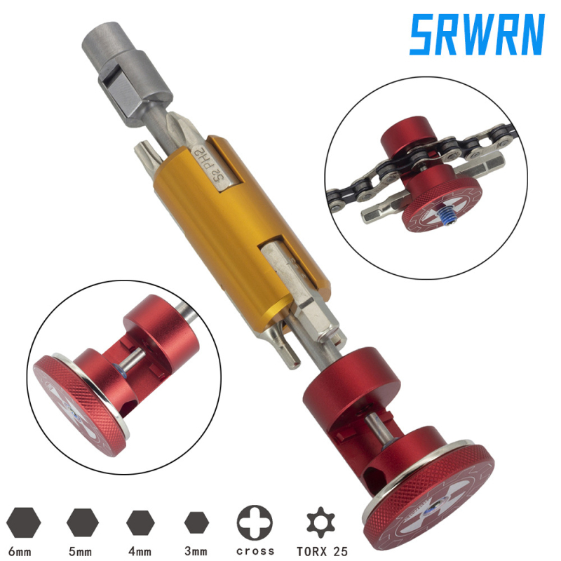 SRWRN Hollow Center Shaft Chainring — Prijenosni skriveni višefunkcionalni alat za bicikl s T25 šesterokutnim ključem