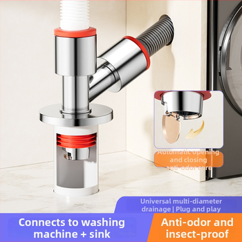 Trostruki odvodnik za balkonsku perilicu i odvod od poda, protiv mirisa, ABS materijal