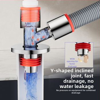 Trostruki odvodnik za balkonsku perilicu i odvod od poda, protiv mirisa, ABS materijal