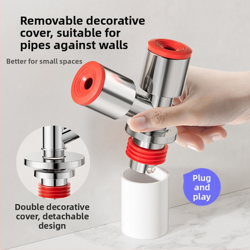 Trostruki odvodnik za balkonsku perilicu i odvod od poda, protiv mirisa, ABS materijal