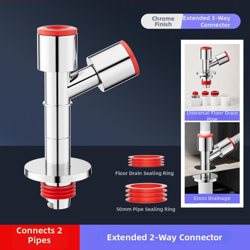 Trostruki odvodnik za balkonsku perilicu i odvod od poda, protiv mirisa, ABS materijal