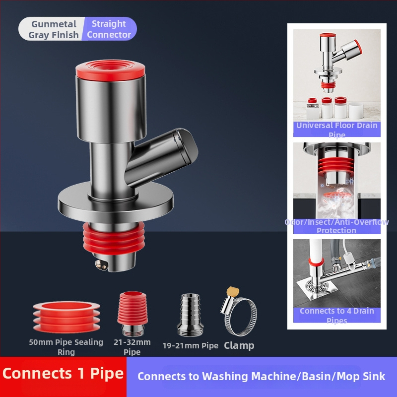 Trostruki odvodnik za balkonsku perilicu i odvod od poda, protiv mirisa, ABS materijal