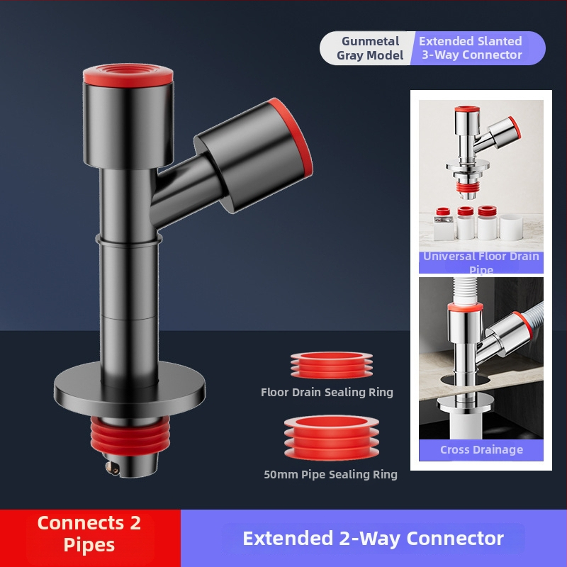 Trostruki odvodnik za balkonsku perilicu i odvod od poda, protiv mirisa, ABS materijal