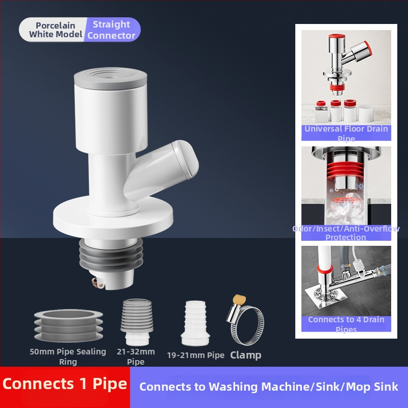 Trostruki odvodnik za balkonsku perilicu i odvod od poda, protiv mirisa, ABS materijal