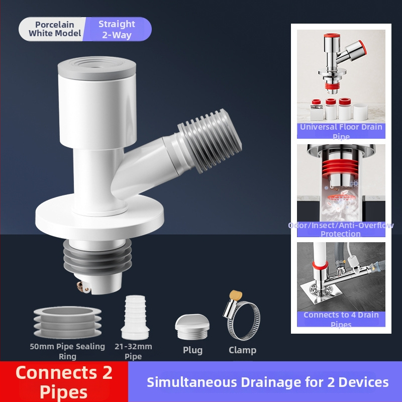 Trostruki odvodnik za balkonsku perilicu i odvod od poda, protiv mirisa, ABS materijal
