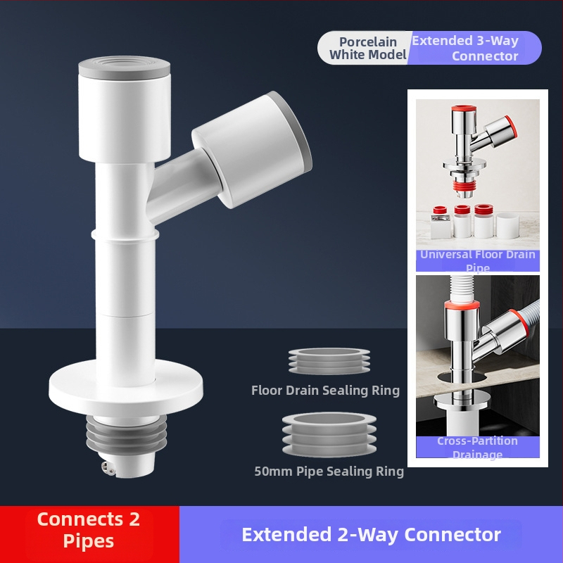 Trostruki odvodnik za balkonsku perilicu i odvod od poda, protiv mirisa, ABS materijal