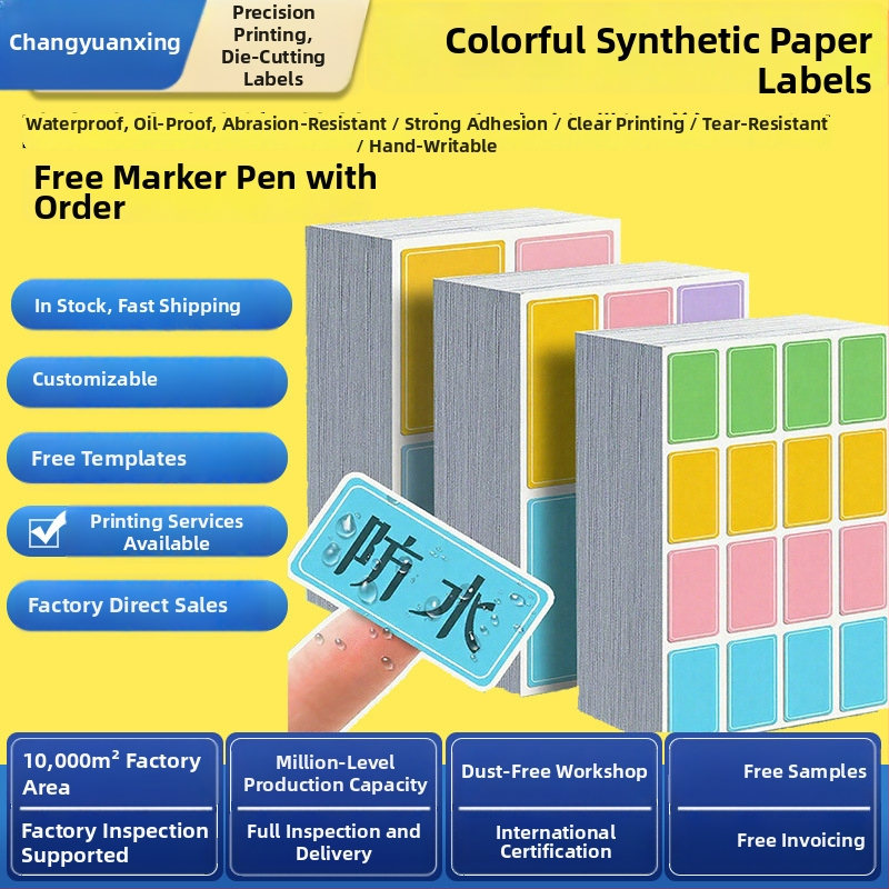 Xlabel Sintetičke papirne etikete – upute etikete, prilagodljive, 6 po stranici