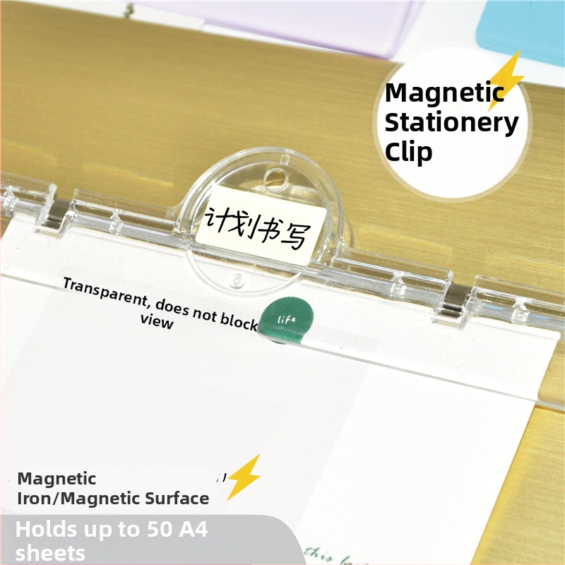 Akrylový klip s magnetom pre dokumenty a tabule, s pevným magnetom