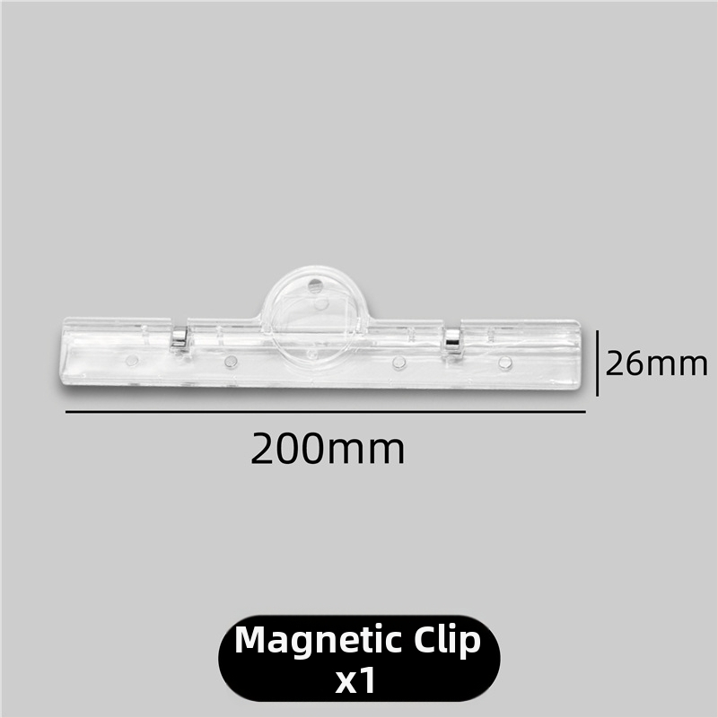 Akrylový klip s magnetom pre dokumenty a tabule, s pevným magnetom