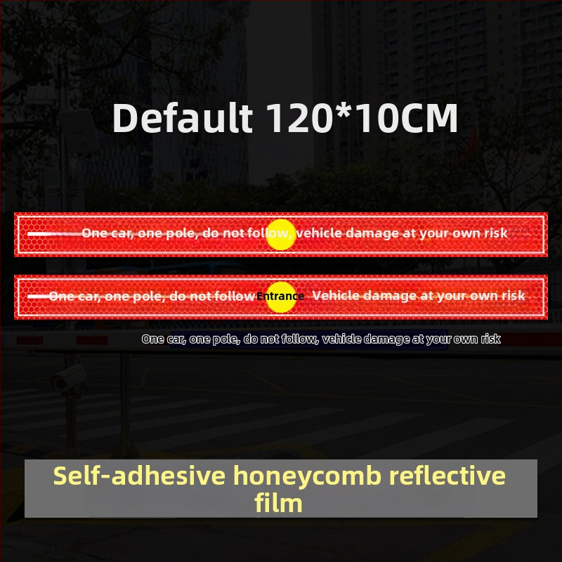 Reflexný upozorňovací znak vstupu - Ne sledujte auto (UV tlač), Materiál: reflexná fólia, Vhodné pre obytné nehnuteľnosti, podzemné garáže a kancelárske parkoviská, Prispôsobiteľné