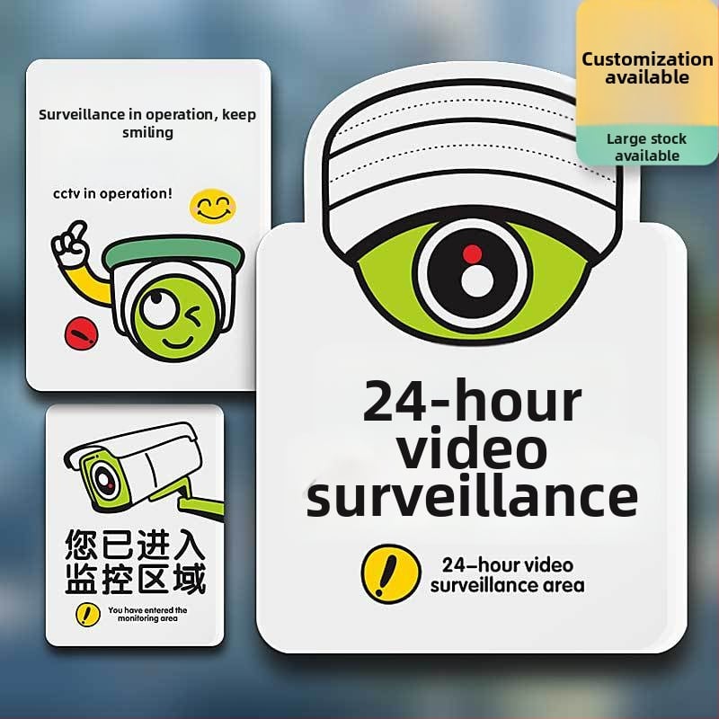 Beilong akrilni znak za zonu nadzora, prilagodljiv, podsjetnik nadzora