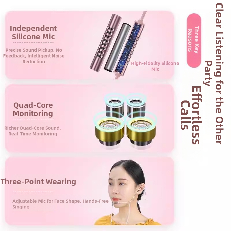 Káblové in-ear slúchadlo pre operátorov zákazníckej podpory so šumu potláčajúcim mikrofónom, univerzálny zdroj zvuku, priame pripojenie