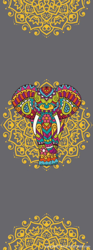 Στρώμα γιόγκα με UV ψηφιακή εκτύπωση σε φυσικό καουτσούκ, πάχος 4 mm, βάρος 2,4 kg, προσαρμόσιμο, μοτίβο γραμμών ασάνας