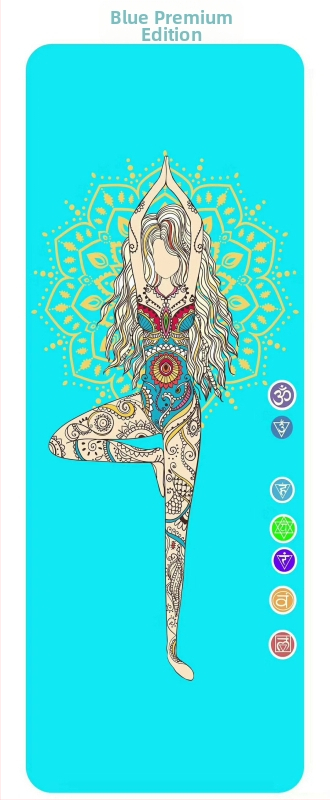 Jógová podložka s UV digitálnym potlačou na prírodnej gume, hrúbka 4 mm, hmotnosť 2,4 kg, prispôsobiteľná, vzor Asanas