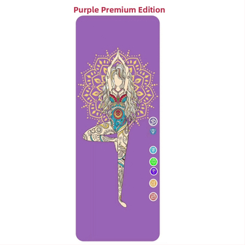 Jógová podložka s UV digitálnym potlačou na prírodnej gume, hrúbka 4 mm, hmotnosť 2,4 kg, prispôsobiteľná, vzor Asanas