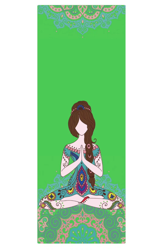 Στρώμα γιόγκα με UV ψηφιακή εκτύπωση σε φυσικό καουτσούκ, πάχος 4 mm, βάρος 2,4 kg, προσαρμόσιμο, μοτίβο γραμμών ασάνας