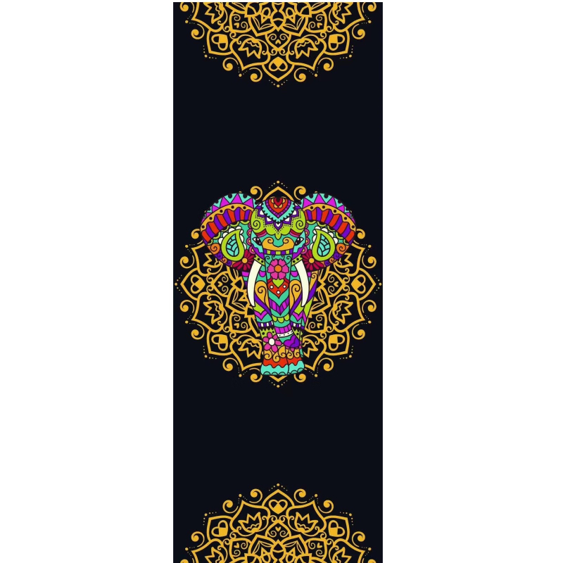 Στρώμα γιόγκα με UV ψηφιακή εκτύπωση σε φυσικό καουτσούκ, πάχος 4 mm, βάρος 2,4 kg, προσαρμόσιμο, μοτίβο γραμμών ασάνας