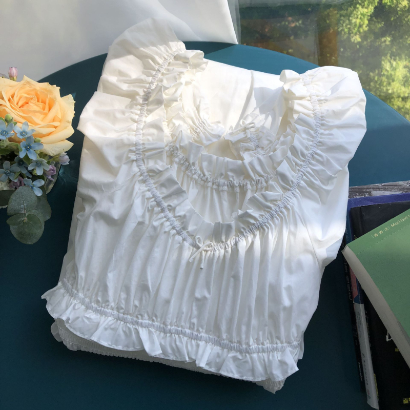 Pamutból készült ruha magas derekú, A-vonalú, hosszú szoknya, rövid ujjú