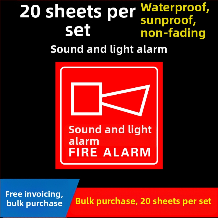 Ručni alarmni gumb – naljepnica znak za sigurnost požara