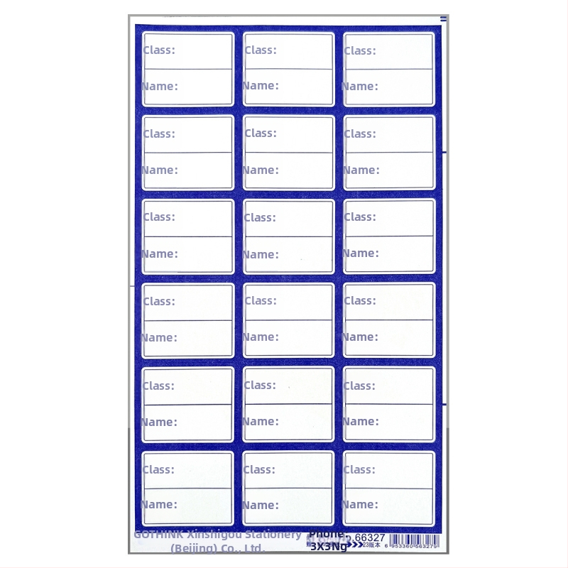 PVC naljepnica za klasifikaciju, pravokutna, model 6327, 0,2 mm, mat površina
