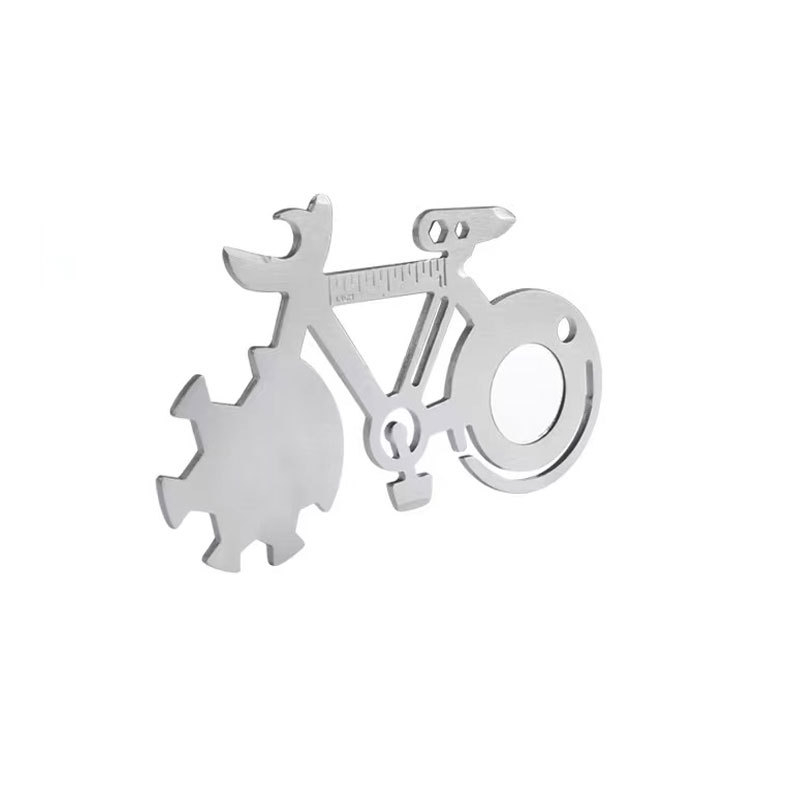 Kartica alata u obliku bicikla, mini prijenosna EDC kartica, nehrđajući čelik, kombinirani paket
