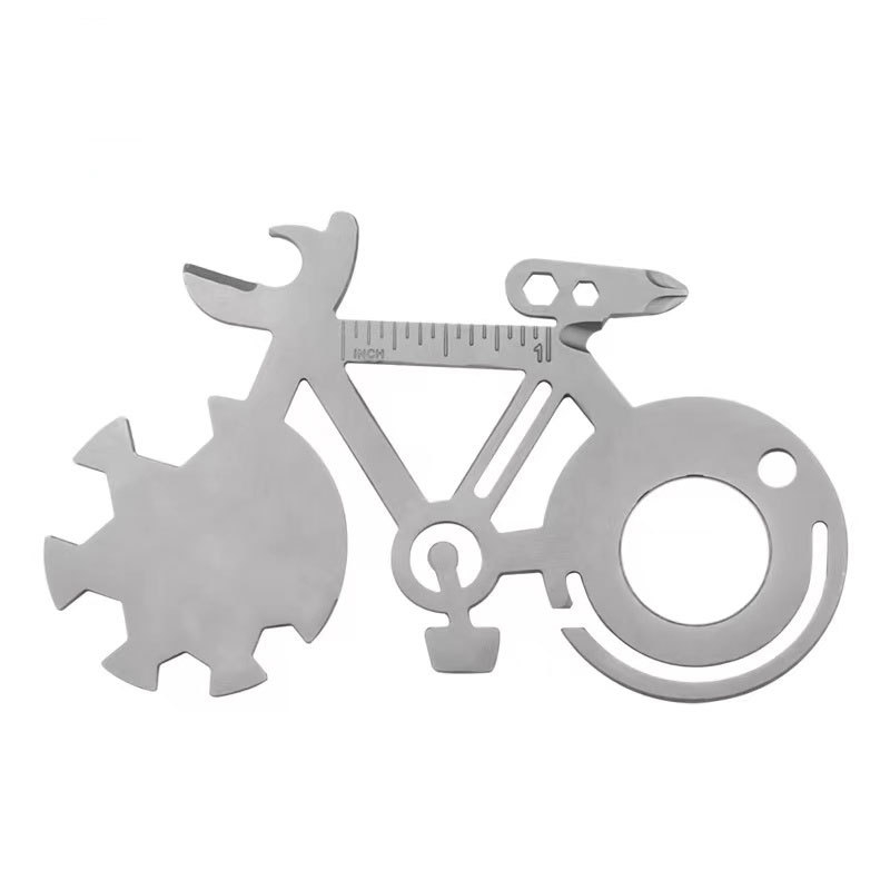 Kartica alata u obliku bicikla, mini prijenosna EDC kartica, nehrđajući čelik, kombinirani paket