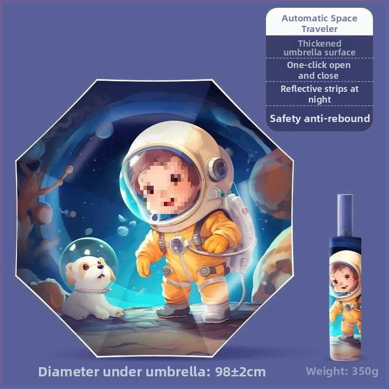 Παιδική ομπρέλα με αντί-ανάκρουση, νανο-υδροφοβικός ιστός, 12 ραβδιά σιλικόον, αλουμινένια λαβή