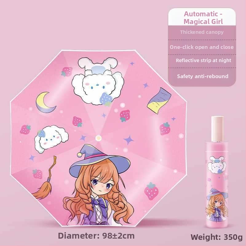 Παιδική ομπρέλα με αντί-ανάκρουση, νανο-υδροφοβικός ιστός, 12 ραβδιά σιλικόον, αλουμινένια λαβή