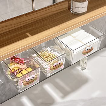 Stolna kutija za pohranu – plastični kozmetički organizator s ormarićem ispod ogledala i izvlačnim pretincem, model H254000