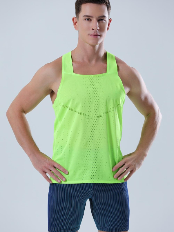Unisex poliester running vest s mrežastim panelima, brzo sušenje, za ljeto, proljeće i jesen