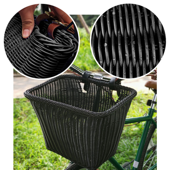 Uklonjiva košara za bicikl, vintage pleteni dizajn, plastični materijal, za voće i povrće, model 2024-0605, paket 24 kom, moderni minimalistički stil
