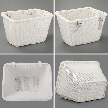 Uklonjiva košara za bicikl, vintage pleteni dizajn, plastični materijal, za voće i povrće, model 2024-0605, paket 24 kom, moderni minimalistički stil