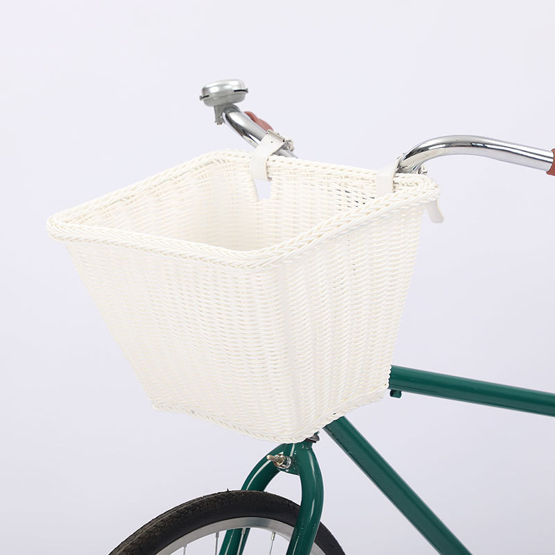 Uklonjiva košara za bicikl, vintage pleteni dizajn, plastični materijal, za voće i povrće, model 2024-0605, paket 24 kom, moderni minimalistički stil