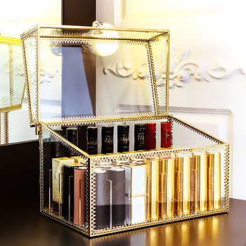 Kutija za pohranu ruževa, stakleni kozmetički organizator, stalak za ruževe