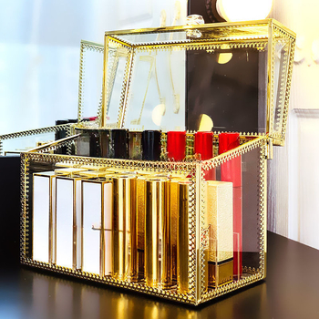 Kutija za pohranu ruževa, stakleni kozmetički organizator, stalak za ruževe