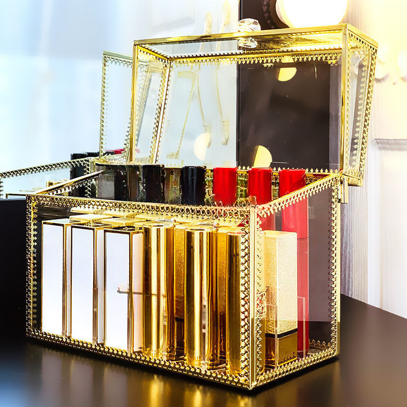 Kutija za pohranu ruževa, stakleni kozmetički organizator, stalak za ruževe