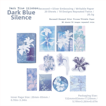 Кибритена кутия с листчета за записване със сребърно фолио, ретро стил декоративни самозалепващи стикери за дневник, модел W-BQ-2100