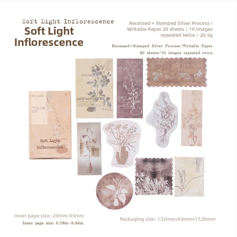 Кибритена кутия с листчета за записване със сребърно фолио, ретро стил декоративни самозалепващи стикери за дневник, модел W-BQ-2100